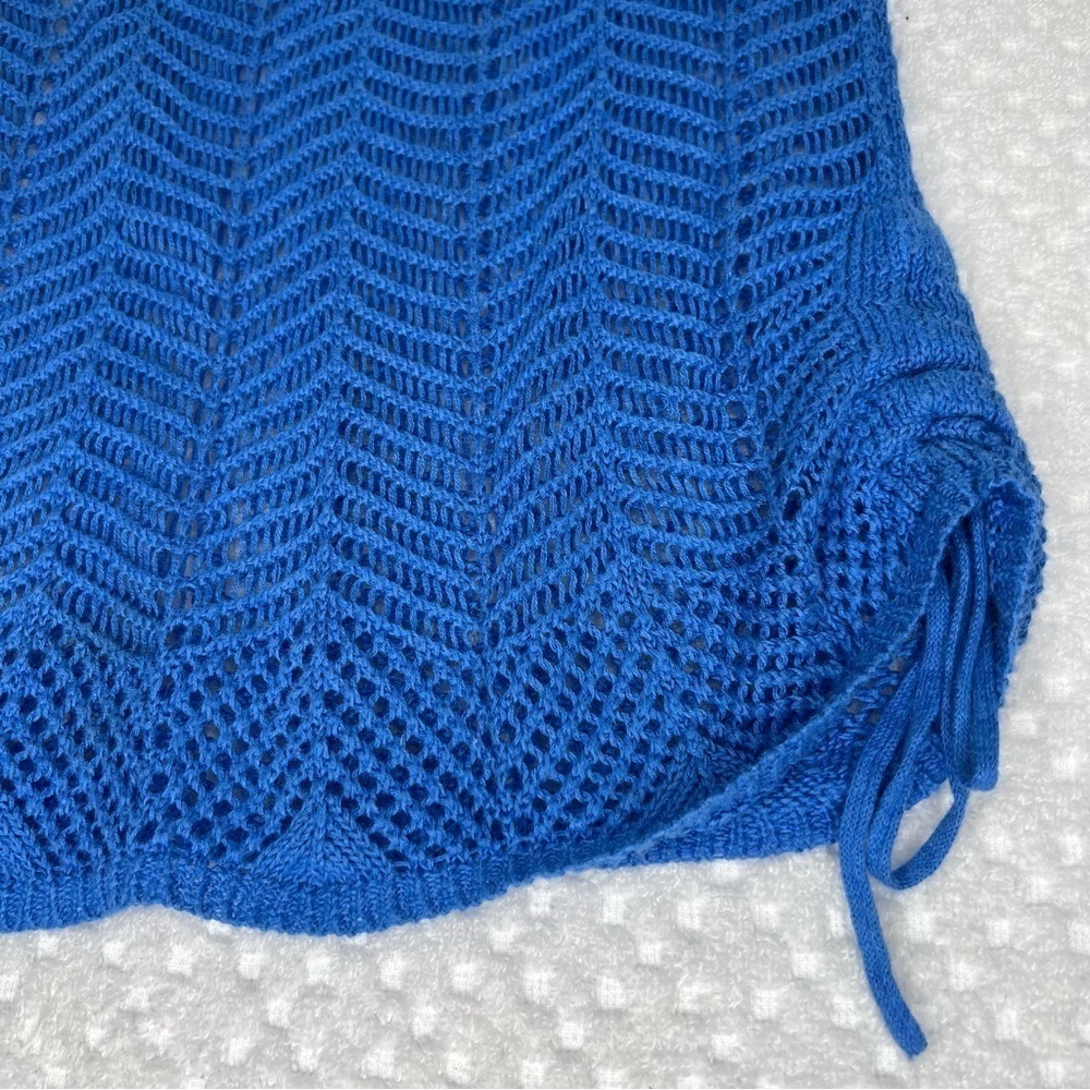 ! Chicos blue crocheted short sleeve sweater., - Picture 7 of 10